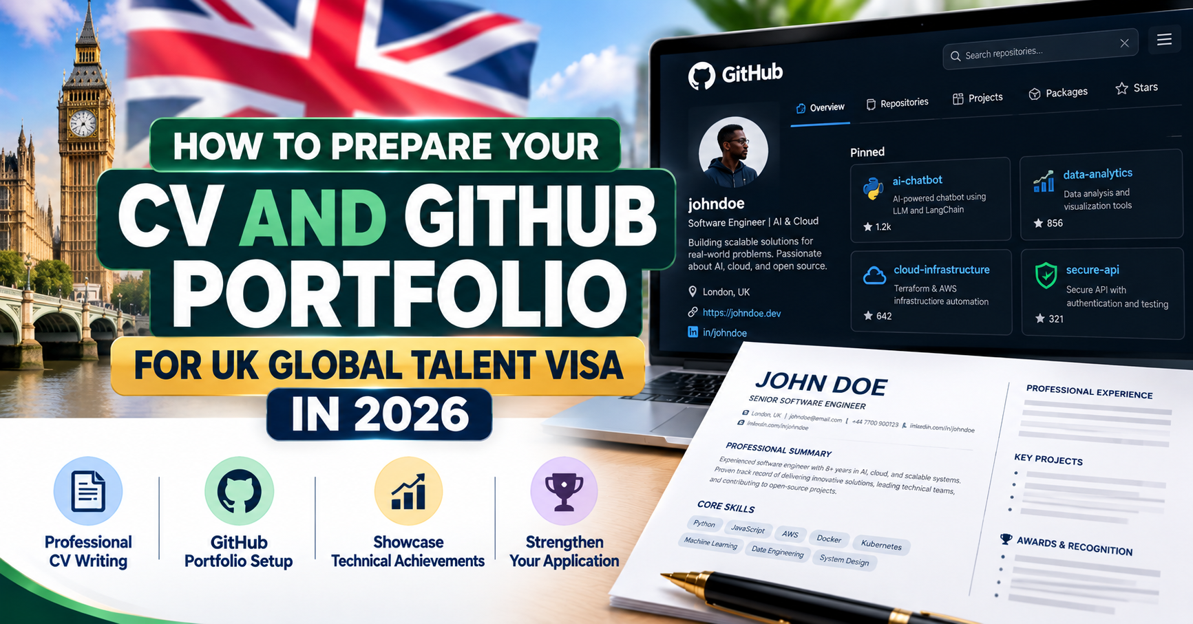How to Prepare Your CV and GitHub Portfolio for UK Global Talent Visa in 2026